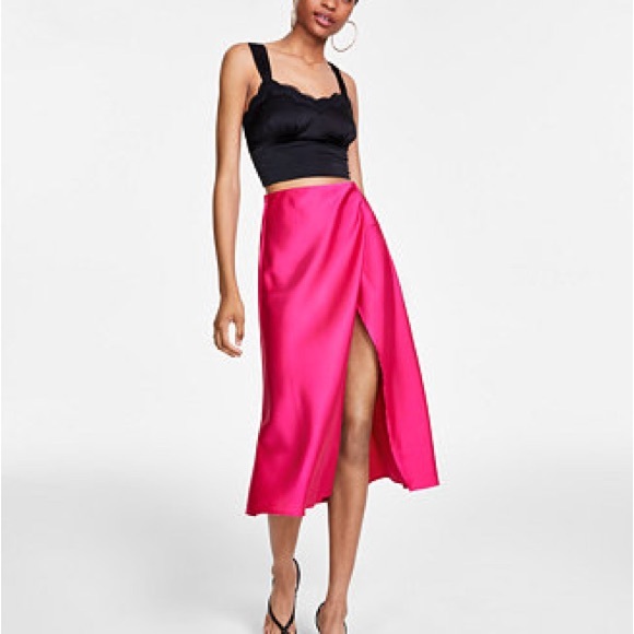 Rachel Zoe Dresses & Skirts - 🧸2/$30🧸 Rachel Zoe Bright Fuchsia Satin-like Wrap Skirt